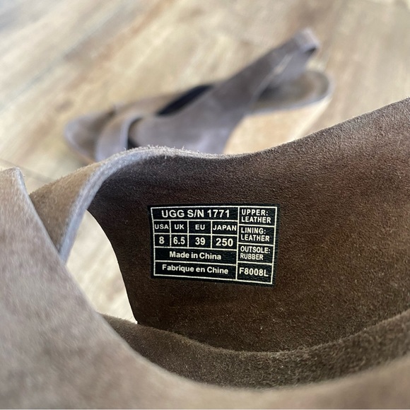 Ugg Australia Hazel brown suede cork wedge sandals size 8 - Picture 5 of 12